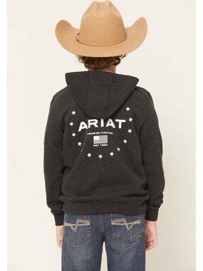 Ariat Kids Gray Logo Hoodie Pullover Sweatshirt Western NWOT | Youth K018B8/79